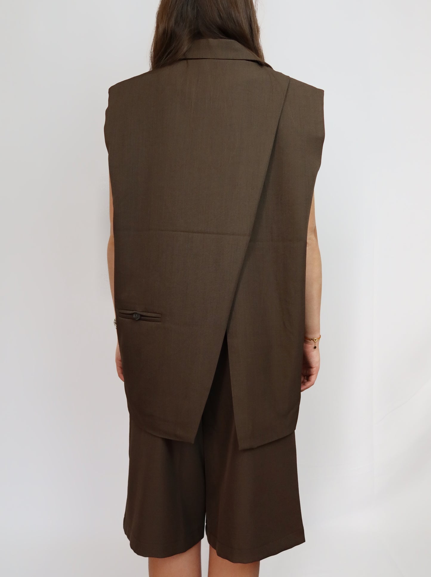 Ensemble tailleur bermuda marron Rebecca